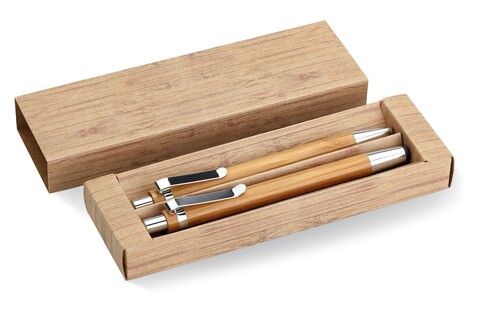 Schreibset aus Bambus - Holz bedrucken, Art.-Nr. MO8111-40 Schreibset aus Bambus - Holz bedrucken, Art.-Nr. MO8111-40