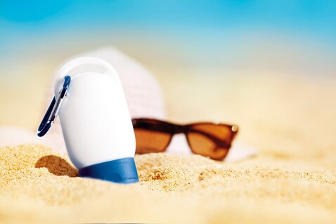 Sonnencreme - Blau bedrucken, Art.-Nr. MO8512-04