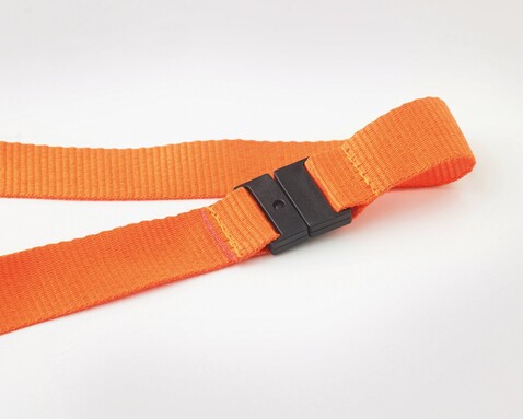 Lanyard mit Metallkarabiner - Orange bedrucken, Art.-Nr. MO8595-10 Lanyard mit Metallkarabiner - Orange bedrucken, Art.-Nr. MO8595-10