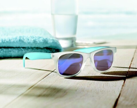 Verspiegelte Sonnenbrille - Blau bedrucken, Art.-Nr. MO8652-04