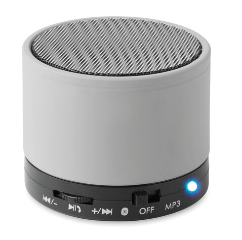 Wireless Lautsprecher, rund - Mattsilber bedrucken, Art.-Nr. MO8726-16 Wireless Lautsprecher, rund - Mattsilber bedrucken, Art.-Nr. MO8726-16