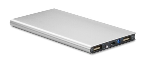 Powerbank 8000 mAh - Mattsilber bedrucken, Art.-Nr. MO8839-16