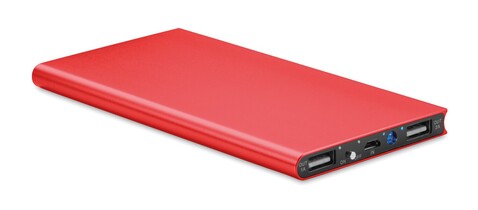 Powerbank 8000 mAh - Rot bedrucken, Art.-Nr. MO8839-05 Powerbank 8000 mAh - Rot bedrucken, Art.-Nr. MO8839-05