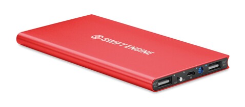 Powerbank 8000 mAh - Rot bedrucken, Art.-Nr. MO8839-05 Powerbank 8000 mAh - Rot bedrucken, Art.-Nr. MO8839-05