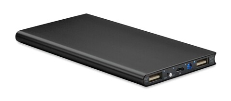 Powerbank 8000 mAh - Schwarz bedrucken, Art.-Nr. MO8839-03 Powerbank 8000 mAh - Schwarz bedrucken, Art.-Nr. MO8839-03