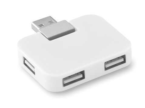 4 Port USB Hub - Weiß bedrucken, Art.-Nr. MO8930-06