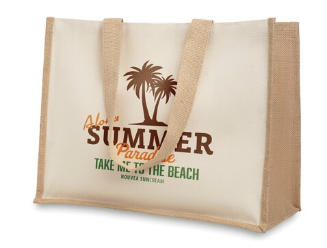 Jute/Canvas Shopper  - Beige bedrucken, Art.-Nr. MO8967-13