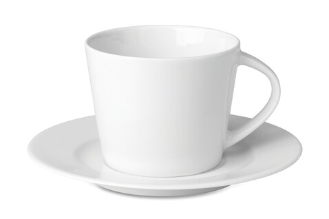 Cappuccino Tasse und Untertasse - Weiß bedrucken, Art.-Nr. MO9080-06 Cappuccino Tasse und Untertasse - Weiß bedrucken, Art.-Nr. MO9080-06
