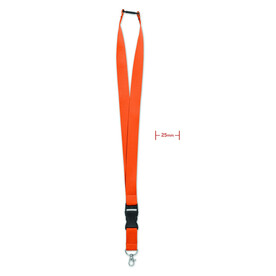 Lanyard mit Metallkarabiner - Orange bedrucken, Art.-Nr. MO9661-10