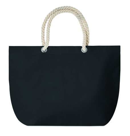 Strandtasche mit Kordelgriff - Schwarz bedrucken, Art.-Nr. MO9813-03