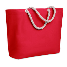 Strandtasche mit Kordelgriff - Rot bedrucken, Art.-Nr. MO9813-05