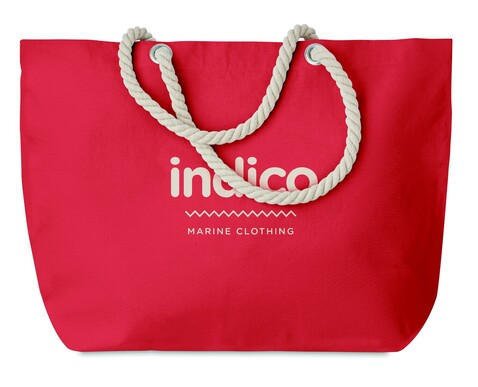 Strandtasche mit Kordelgriff - Rot bedrucken, Art.-Nr. MO9813-05