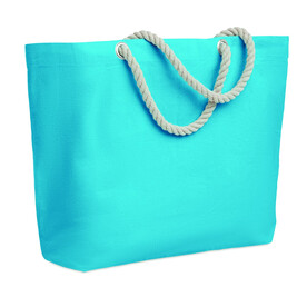 Strandtasche mit Kordelgriff - Türkis bedrucken, Art.-Nr. MO9813-12