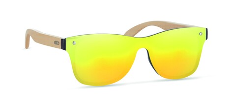 Sonnenbrille mit Bambus - Gelb bedrucken, Art.-Nr. MO9863-08 Sonnenbrille mit Bambus - Gelb bedrucken, Art.-Nr. MO9863-08