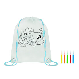 Gestaltbarer Kordelzugbeutel - Babyblau bedrucken, Art.-Nr. MO9887-66