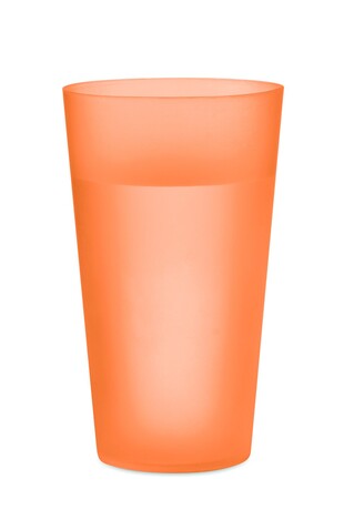 Wiederverwendbarer Becher - Transparent Orange bedrucken, Art.-Nr. MO9907-29 Wiederverwendbarer Becher - Transparent Orange bedrucken, Art.-Nr. MO9907-29