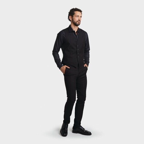 GABIN MEN SUIT TROUSER - Deep Black bedrucken, Art.-Nr. N03162-DB-S GABIN MEN SUIT TROUSER - Deep Black bedrucken, Art.-Nr. N03162-DB-S