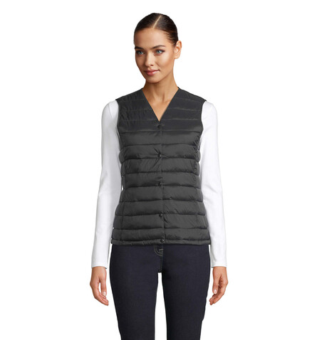 ARTHUR WOMEN BODYWARMER - Deep Black bedrucken, Art.-Nr. N03173-DB-XXL