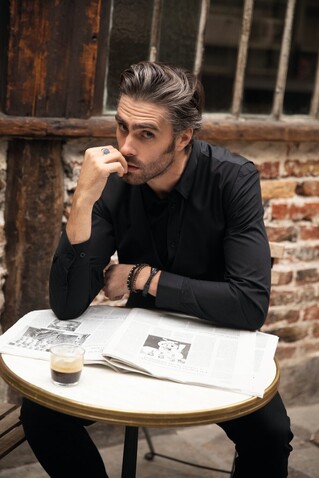 BLAISE MEN SHIRT - Deep Black bedrucken, Art.-Nr. N03182-DB-XXL BLAISE MEN SHIRT - Deep Black bedrucken, Art.-Nr. N03182-DB-XXL