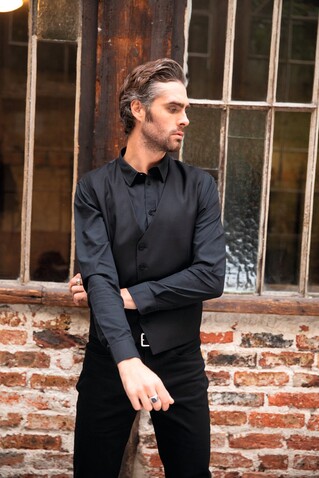 BLAISE MEN SHIRT - Deep Black bedrucken, Art.-Nr. N03182-DB-XXL BLAISE MEN SHIRT - Deep Black bedrucken, Art.-Nr. N03182-DB-XXL