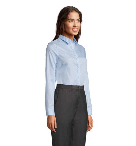 BLAISE WOMEN SHIRT - Soft Blue bedrucken, Art.-Nr. N03183-EU-L
