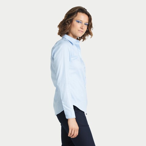 BLAISE WOMEN SHIRT - Soft Blue bedrucken, Art.-Nr. N03183-EU-L