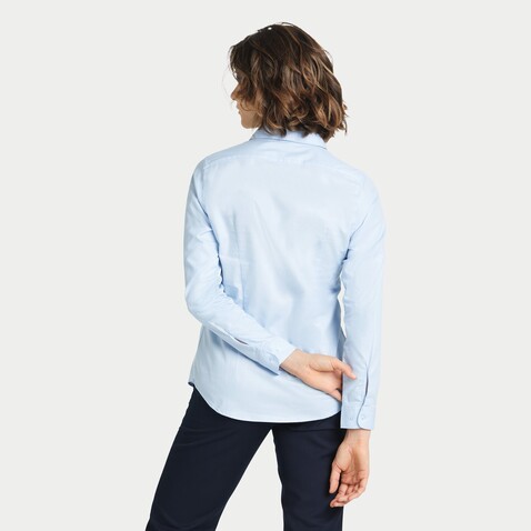 BLAISE WOMEN SHIRT - Soft Blue bedrucken, Art.-Nr. N03183-EU-L