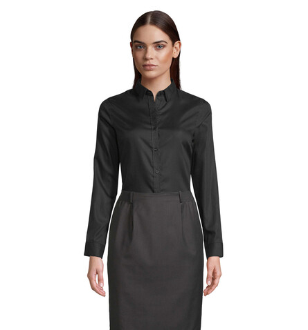 BLAISE WOMEN SHIRT - Deep Black bedrucken, Art.-Nr. N03183-DB-M BLAISE WOMEN SHIRT - Deep Black bedrucken, Art.-Nr. N03183-DB-M