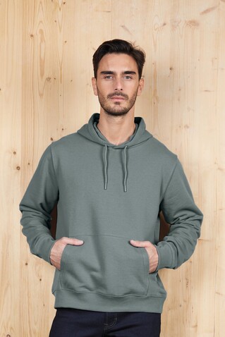NICHOLAS MEN HOODED SWEAT - Dusty Green bedrucken, Art.-Nr. N03196-IE-L NICHOLAS MEN HOODED SWEAT - Dusty Green bedrucken, Art.-Nr. N03196-IE-L