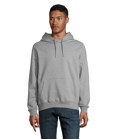 NICHOLAS MEN HOODED SWEAT - Gray Melanged bedrucken, Art.-Nr. N03196-MM-L