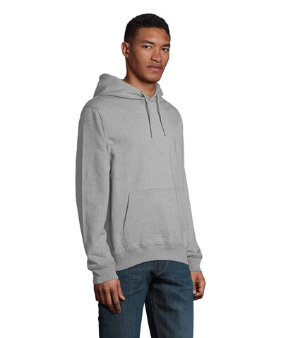 NICHOLAS MEN HOODED SWEAT - Gray Melanged bedrucken, Art.-Nr. N03196-MM-L