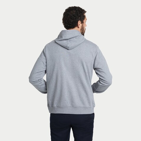NICHOLAS MEN HOODED SWEAT - Gray Melanged bedrucken, Art.-Nr. N03196-MM-L