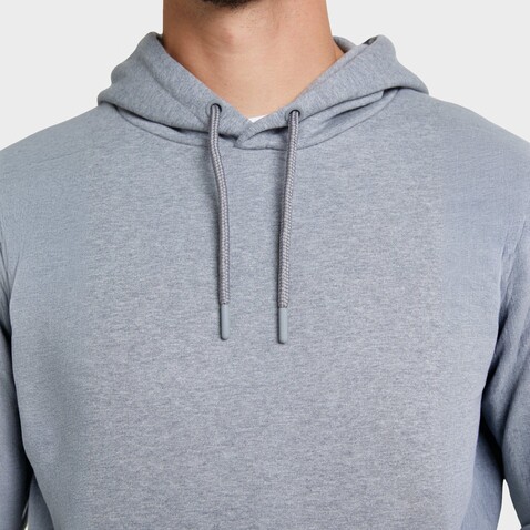 NICHOLAS MEN HOODED SWEAT - Gray Melanged bedrucken, Art.-Nr. N03196-MM-L