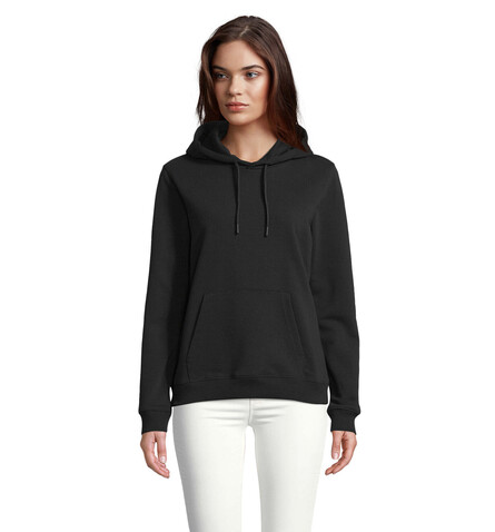 NICHOLAS WOMEN HOODED SWEAT - Deep Black bedrucken, Art.-Nr. N03197-DB-XL NICHOLAS WOMEN HOODED SWEAT - Deep Black bedrucken, Art.-Nr. N03197-DB-XL