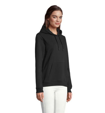 NICHOLAS WOMEN HOODED SWEAT - Deep Black bedrucken, Art.-Nr. N03197-DB-XL NICHOLAS WOMEN HOODED SWEAT - Deep Black bedrucken, Art.-Nr. N03197-DB-XL