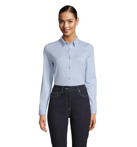 BALTHAZAR WOMEN SHIRT - Soft Blue bedrucken, Art.-Nr. N03199-EU-L