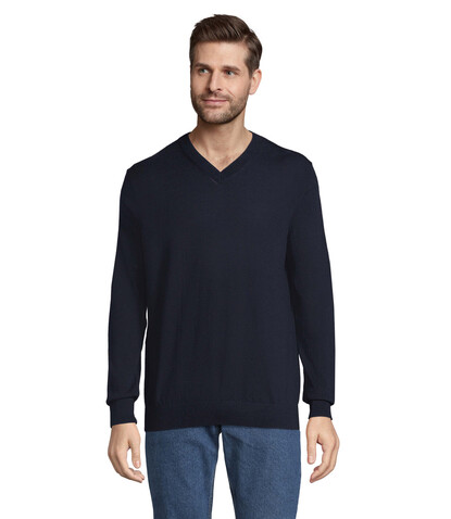 SULLIVAN MEN V-NECK SWEATER - Night bedrucken, Art.-Nr. N03987-NH-3XL