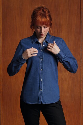 BENNETT WOMEN DENIM SHIRT - Light Oxford bedrucken, Art.-Nr. N04797-LO-S BENNETT WOMEN DENIM SHIRT - Light Oxford bedrucken, Art.-Nr. N04797-LO-S