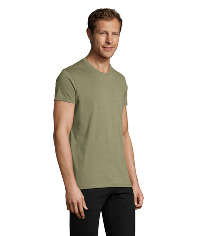 REGENT FIT HERREN 150g - Heather Khaki bedrucken, Art.-Nr. S00553-HK-L REGENT FIT HERREN 150g - Heather Khaki bedrucken, Art.-Nr. S00553-HK-L