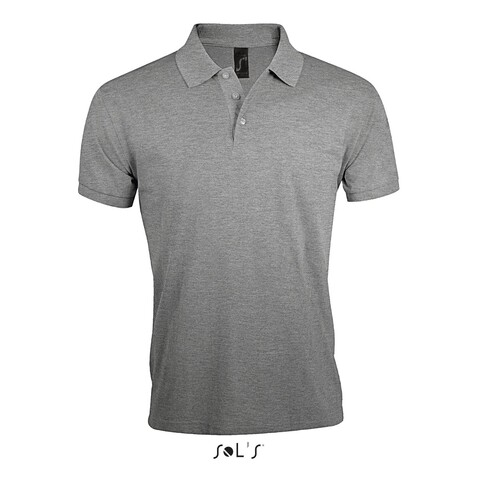 PRIME HERREN POLO 200g - Grau-Melange 2 bedrucken, Art.-Nr. S00571-GY-4XL