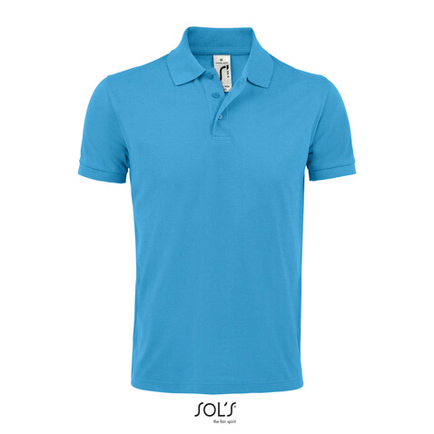PRIME HERREN POLO 200g - Aqua bedrucken, Art.-Nr. S00571-AQ-4XL