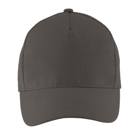 LONG BEACH FIVE PANEL CAP - Carbon-Grau bedrucken, Art.-Nr. S00594-GC-M