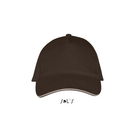 LONG BEACH FIVE PANEL CAP - Chocolate/Beige bedrucken, Art.-Nr. S00594-IP-M
