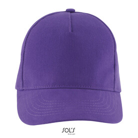LONG BEACH FIVE PANEL CAP - Dark Purple bedrucken, Art.-Nr. S00594-DA-M