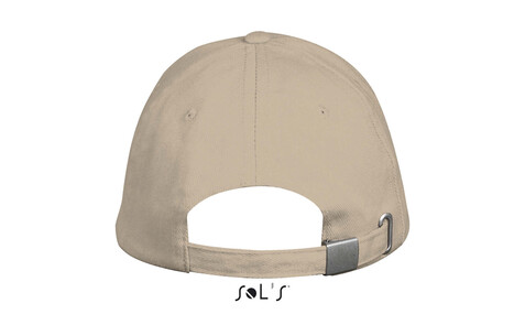 LONG BEACH FIVE PANEL CAP - Beige bedrucken, Art.-Nr. S00594-BE-M