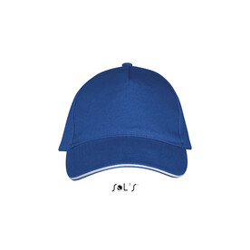 LONG BEACH FIVE PANEL CAP - Königsblau/Weiß bedrucken, Art.-Nr. S00594-RW-M