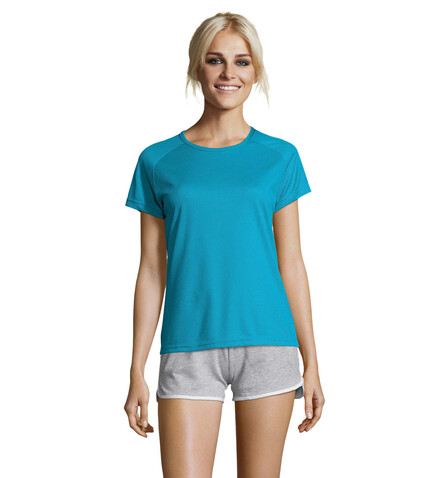 SPORTY DAMENT-SHIRT 140g - Aqua bedrucken, Art.-Nr. S01159-AQ-S SPORTY DAMENT-SHIRT 140g - Aqua bedrucken, Art.-Nr. S01159-AQ-S