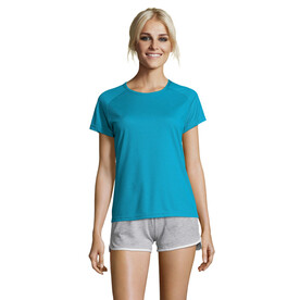 SPORTY DAMENT-SHIRT  140g - Aqua bedrucken, Art.-Nr. S01159-AQ-XXL