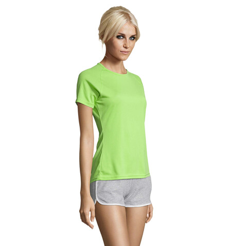 SPORTY DAMENT-SHIRT  140g - Apple Green bedrucken, Art.-Nr. S01159-AG-S
