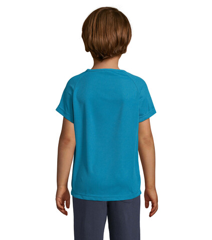 SPORTY KINDERT-SHIRT 140g - Aqua bedrucken, Art.-Nr. S01166-AQ-XL